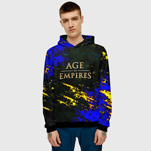 Мужская толстовка Age of Empires краски текстура / 3D-Черный – фото 3