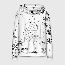 Толстовка-худи мужская Linkin park текстура зима рок, цвет: 3D-белый