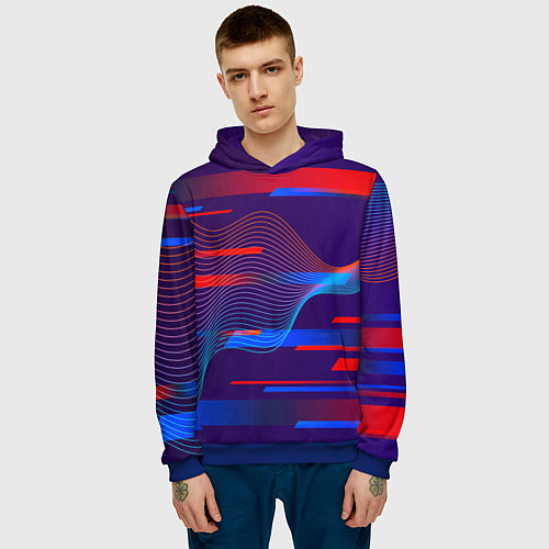 Мужская толстовка Abstraction colored / 3D-Синий – фото 3