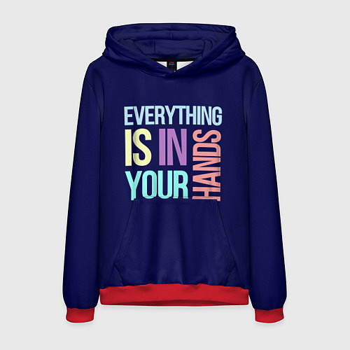 Мужская толстовка Everything is in your hands / 3D-Красный – фото 1