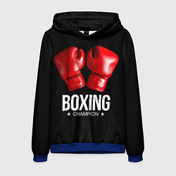 Толстовка-худи мужская Boxing Champion, цвет: 3D-синий