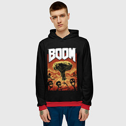 Толстовка-худи мужская Boom - Doom, цвет: 3D-красный — фото 2