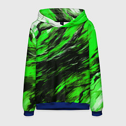 Толстовка-худи мужская Чёрная и зелёная буря, цвет: 3D-синий