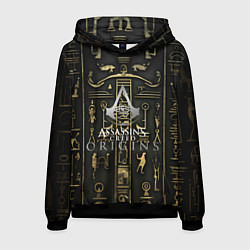 Толстовка-худи мужская Assassins истоки иероглифы, цвет: 3D-черный