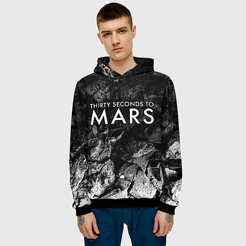 Мужская толстовка Thirty Seconds to Mars black graphite / 3D-Черный – фото 3