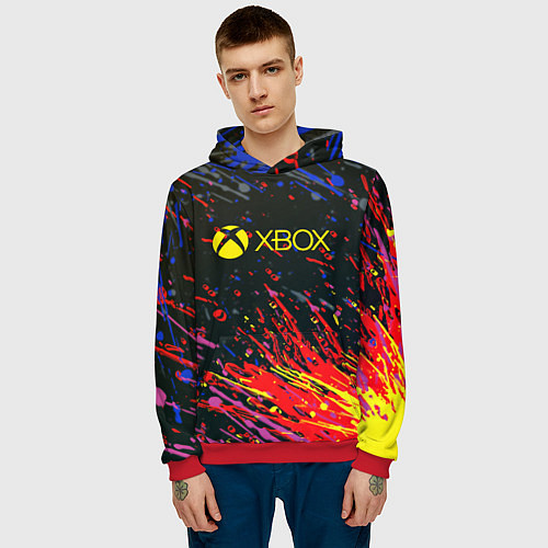 Мужская толстовка Xbox краски текстура / 3D-Красный – фото 3