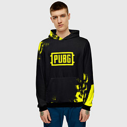 Толстовка-худи мужская Pubg краски абстракция, цвет: 3D-черный — фото 2