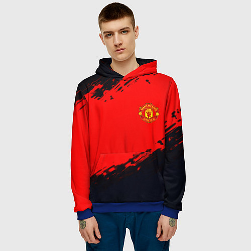 Мужская толстовка Manchester United colors sport / 3D-Синий – фото 3