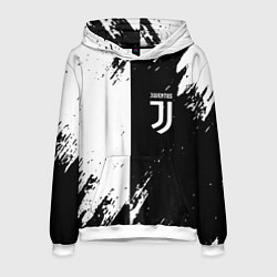 Толстовка-худи мужская Juventus краски чёрнобелые, цвет: 3D-белый