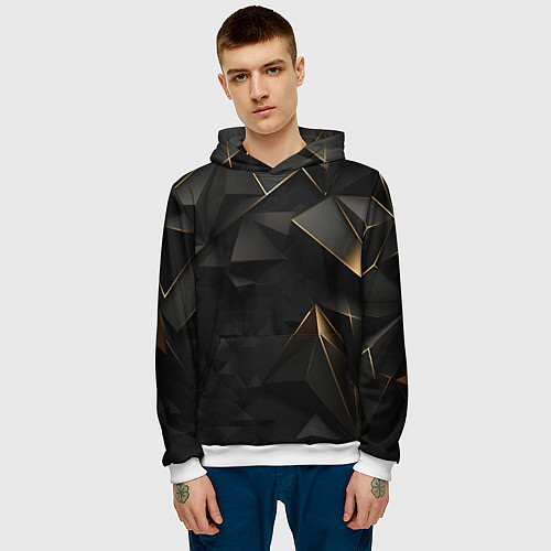 Мужская толстовка Black gold luxury / 3D-Белый – фото 3