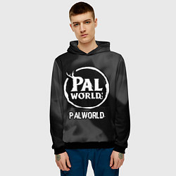 Толстовка-худи мужская Palworld glitch на темном фоне, цвет: 3D-черный — фото 2