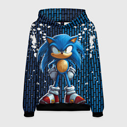 Толстовка-худи мужская Sonic - splash and logo, цвет: 3D-черный