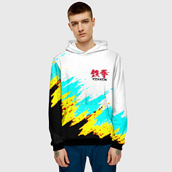 Толстовка-худи мужская Теккен краски файтинг, цвет: 3D-черный — фото 2
