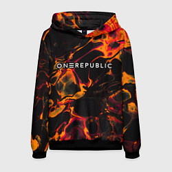 Толстовка-худи мужская OneRepublic red lava, цвет: 3D-черный