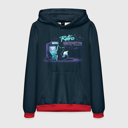 Мужская толстовка Ретро геймер лисенок / 3D-Красный – фото 1