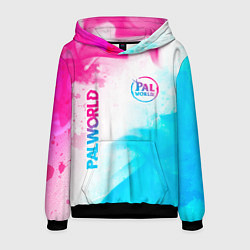 Толстовка-худи мужская Palworld neon gradient style вертикально, цвет: 3D-черный