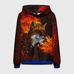 Толстовка-худи мужская Fire fox flame, цвет: 3D-синий