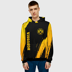 Толстовка-худи мужская Borussia - gold gradient вертикально, цвет: 3D-черный — фото 2