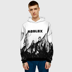 Толстовка-худи мужская Roblox flame текстура, цвет: 3D-черный — фото 2