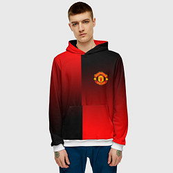 Толстовка-худи мужская Манчестер Юнайтед градиент спорт, цвет: 3D-белый — фото 2