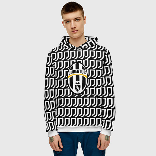 Мужская толстовка Juventus pattern fc / 3D-Белый – фото 3