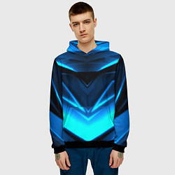 Толстовка-худи мужская Geometry stripes неон, цвет: 3D-черный — фото 2