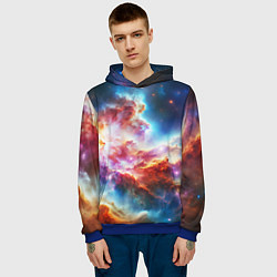 Толстовка-худи мужская The cosmic nebula, цвет: 3D-синий — фото 2