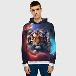 Толстовка-худи мужская Космический лев, цвет: 3D-белый — фото 2