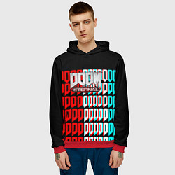 Толстовка-худи мужская Doom eternal glitch, цвет: 3D-красный — фото 2