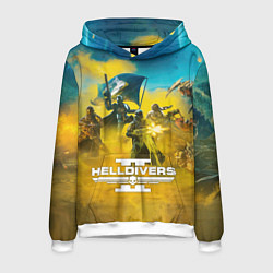 Толстовка-худи мужская Helldivers 2: Confrontation, цвет: 3D-белый