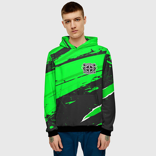 Мужская толстовка Bayer 04 sport green / 3D-Черный – фото 3