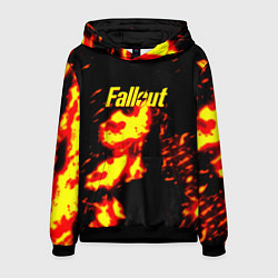 Толстовка-худи мужская Fallout огнненое лого, цвет: 3D-черный