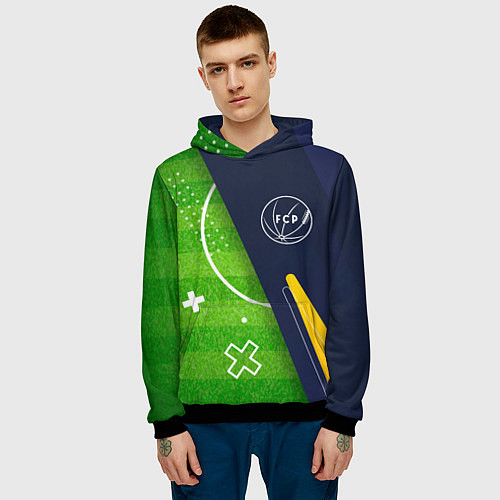 Мужская толстовка Porto football field / 3D-Черный – фото 3