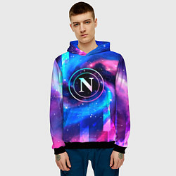 Толстовка-худи мужская Napoli неоновый космос, цвет: 3D-черный — фото 2