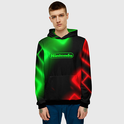 Мужская толстовка Nintendo игровой мир / 3D-Черный – фото 3