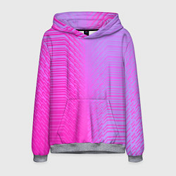 Толстовка-худи мужская Розовые градиентные линии, цвет: 3D-меланж
