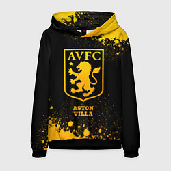 Толстовка-худи мужская Aston Villa - gold gradient, цвет: 3D-черный