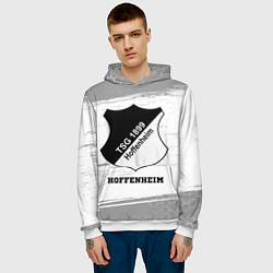 Толстовка-худи мужская Hoffenheim sport на светлом фоне, цвет: 3D-белый — фото 2