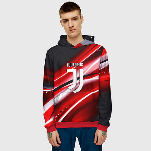 Мужская толстовка Juventus geometry sport line / 3D-Красный – фото 3