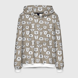 Толстовка-худи мужская Cats are memes, цвет: 3D-белый