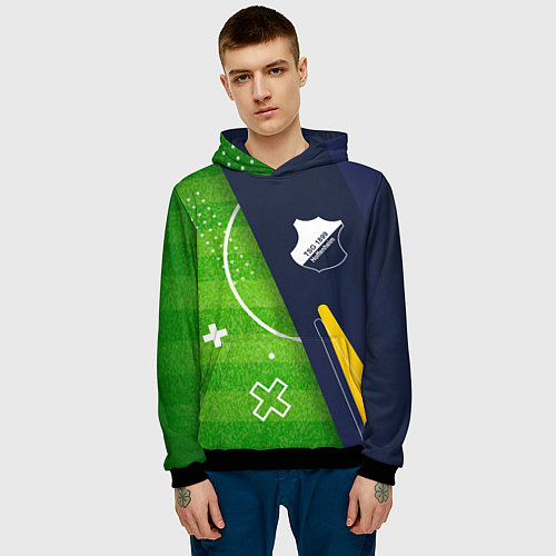 Мужская толстовка Hoffenheim football field / 3D-Черный – фото 3