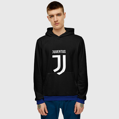 Мужская толстовка Juventus sport fc белое лого / 3D-Синий – фото 3