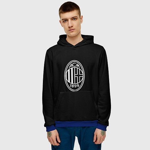 Мужская толстовка Milan fc белое лого / 3D-Синий – фото 3