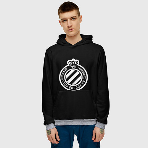 Мужская толстовка Брюгге fc club белое лого / 3D-Меланж – фото 3