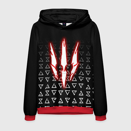 Мужская толстовка The witcher - red logo / 3D-Красный – фото 1