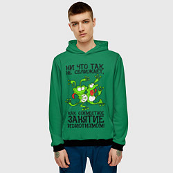 Толстовка-худи мужская Танцующие жабы, цвет: 3D-черный — фото 2