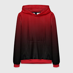 Толстовка-худи мужская Красно-чёрный градиент в полоску, цвет: 3D-красный