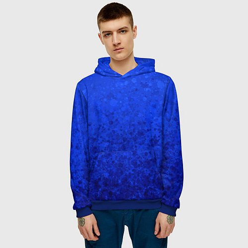 Мужская толстовка Ультрамарин синий абстрактный / 3D-Синий – фото 3