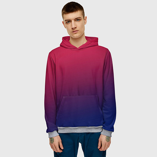 Мужская толстовка Gradient red-blue / 3D-Меланж – фото 3
