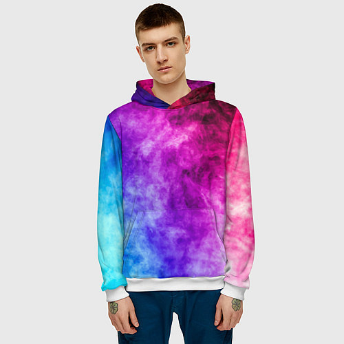 Мужская толстовка Colorful smoke / 3D-Белый – фото 3